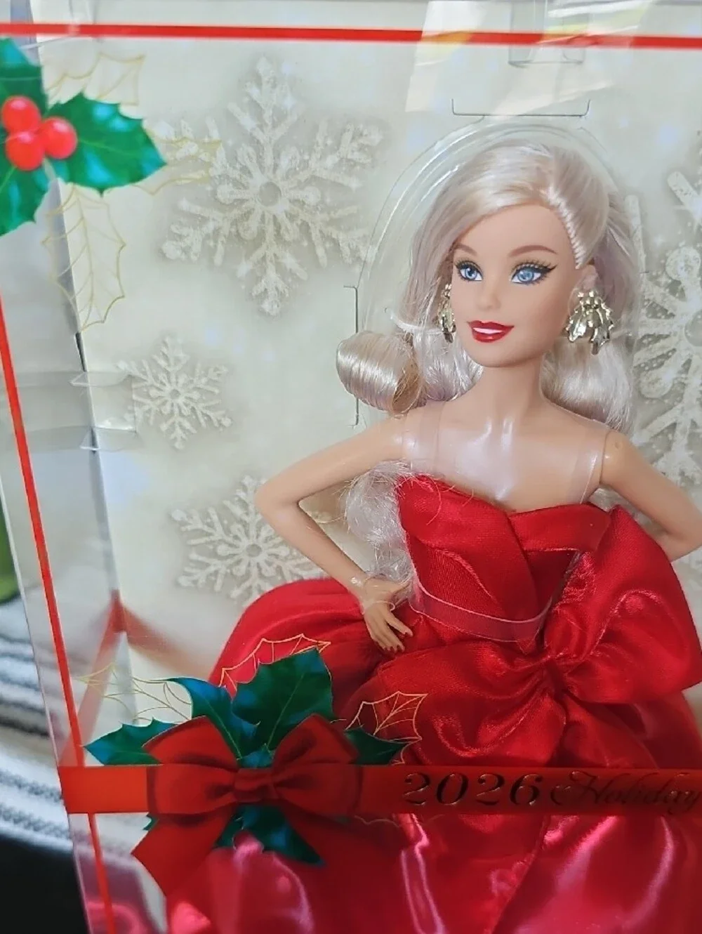 Barbie 2026 Holiday Doll in Red Satin Gown with Bow